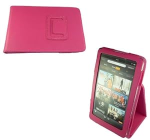 FOR AMAZON KINDLE 4 STYLISH SMOOTH PINK LEATHER FLIP CASE COVER POUCH