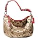 Coach Signature Soho Hobo Shoulder Bag 12675 Khaki Coral