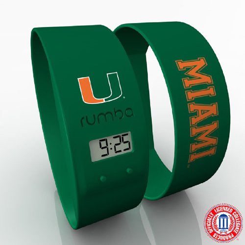 Miami Hurricanes NCAA Digital Silicone Watch Band (Green)