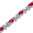 14K White Gold Ruby and Diamond Bracelet