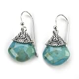 Barse Lush Sterling Silver Tribal Turquoise Earrings