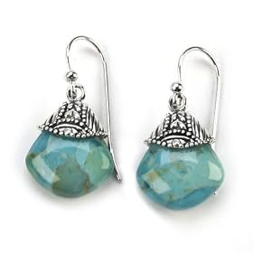 Barse Lush Sterling Silver Tribal Turquoise Earrings by Barse
