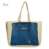 「セレブ注目ブランド!Thursday Friday サーズデイ・フライデイ together bag エルメスバーキン風パロディプリント トートバッグ【ブルー】 並行輸入品」の画像