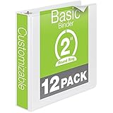 Wilson Jones Round Ring View Binder, 2-Inch, Basic, Customizable, White, 12 Pack (W362-44WPK)