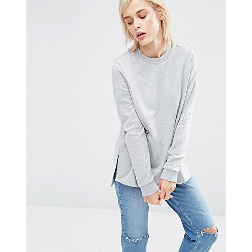 エイソス アウター パーカ＆スウェット ASOS Side Split Sweatshirt Grey [並行輸入品]
