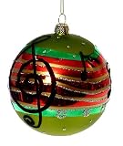 Colorful Glass Music Staff and Note Glitter Ball Christmas Ornament #2720034