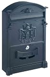 from Rottner Ashford Traditional style post box with regal crest letter box Mail box Steel Black Anthracite Model T05375