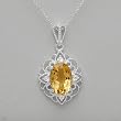 Necklace With 4.82ctw Precious Stones - Genuine Citrine and Topazes Crafted in 925 Sterling silver. Total item weight 6.6g Length 18in
