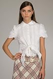 Juicy Couture White Jersey Pintuck Blouse
