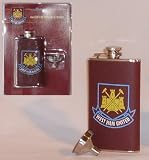 Review Official Football Merchandise  / West Ham United FC Hip Flask - Leather Bound