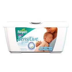 Pampers Sensitive Wipes Tub 64 Count (Pack of 8)