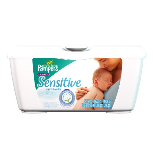 Pampers Sensitive Baby Wipes, 64-Count Tubs (Pack of 8) (512 wipes)