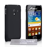 Yousave Accessories TM Schwarz Harte Zur�ck Hybrid Schutzh�lle Tasche F�r Das Samsung Galaxy Ace Plus S7500 Mit Displayschutz Folie Und Graues Micro Faser Poliertuchvon "Yousave"
