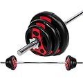 K-Grip. 27,0Kg Langhantel Set Hanteln Hantelscheiben / 1 x Langhantelstange, 2x1.25, 2x2.5 und 2x5 Kg Hantelscheiben