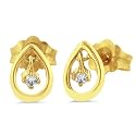 10K Yellow Gold Accented Champagne Diamond Earrings