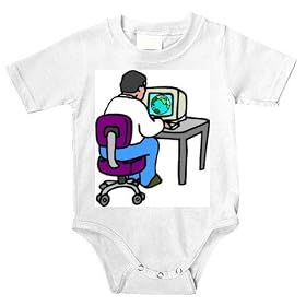 Click here to buy Onesie with monitor, chair, work, computer, earth,... by SHOPZEUS.
