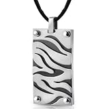 Stainless Steel Zebra Pattern Pendant on a Black Cord 41ohWXEkjTL. SL160 Stainless Steel Zebra Pattern Pendant on a Black Cord