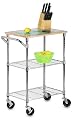 Honey-Can-Do SHF-01607 Kitchen Cart with Wheels and Cutting Board