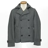 LOUIS CHAVLON ピーコート メンズ ウール ショート丈 無地 チェック (Pコート チェック柄 コート)（無地GRAY）