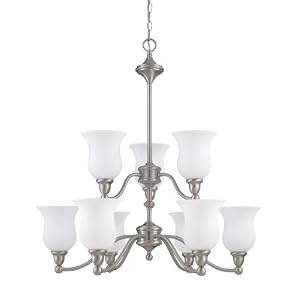 Nuvo Lighting 60 2558 Glenwood 9-Light Two Tier Chandelier with Satin White...