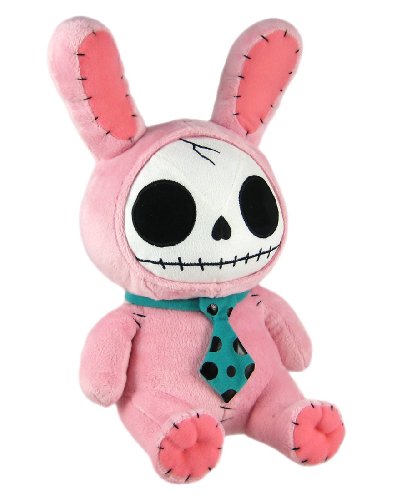 Furry Bones Pink Plush Bunny - 12 Inch Stuffed Skull