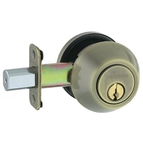 Dexter by Schlage JD62V609 Double-Cylinder Deabolt, Antique Brass by Schlage
