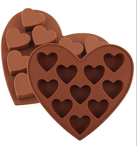 High Quality One Piece of Silicone 10 Hole Heart Shaped Chocolate Mold by PJcake