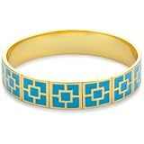 Trina Turk Enamel Brick Gold And Turquoise Ban