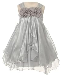 Girls Knee Length Empire   Waistline Chiffon Mesh Flowy  Gathered Flower-Girl Dress/Pageant Dress/Party Dress  With Ruffles