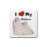 I Love My Maltese Rubber Square Coaster (4 pack)