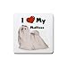 I Love My Maltese Rubber Square Coaster (4 pack)