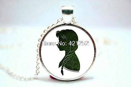Pretty Lee 2015 Fashion Anna Silhouette Necklace Glass Photo Cabochon Necklace Christmas gift