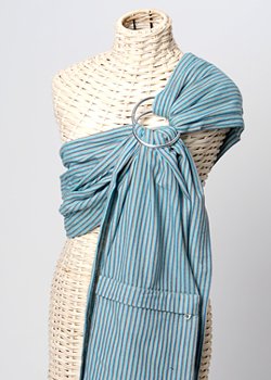 Picture of Cozy Maya Wrap Lightly Padded Baby Sling-Medium-Aqua Stripes LPS-9-M (Baby Carriers)