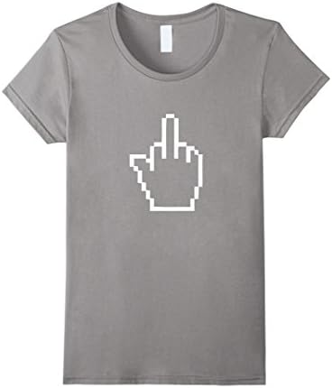 Women's Computer Cursor Middle Finger - T Shirt Large Slate