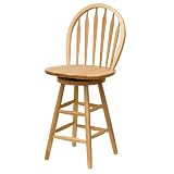 24'' Windsor Swivel Stool, Single, RTA-Beech