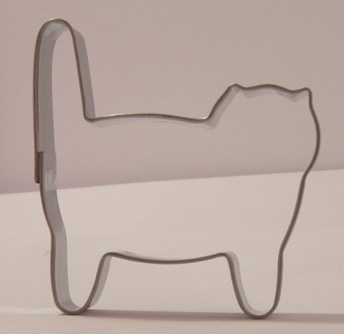 Stampino per biscotti - acciaio inox - lunghezza 9 cm - disegno a forma di gatto