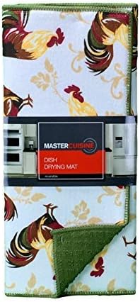 Master Cuisine Dish Drying Mat, Reversible, Roosters by Master Cuisine