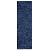 St. Croix Trading LCD26024N12 Leather Chindi Runner, Blue