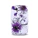 RIM Blackberry Bold 9700/ Blackberry Onyx (AT&T and T-Mobile) Crystal Silicone Image Skin Case "Artistic Purple Flowers" Design