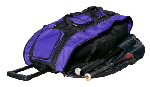Black & Purple Cobra XL Softball Baseball Catchers Bat Equipment Roller Bag