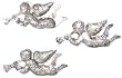 Antiqued Large Angel Tin Christmas Ornaments 8"L Set / 12 (4 ea)