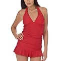 Ruffled Retro Tankini - Red