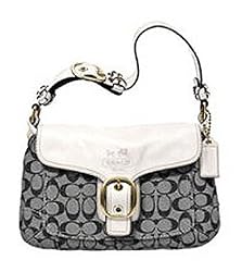 AUTHENTIC COACH BLEECKER SIGNATURE DENIM RESORT FLAP LARGE HOBO 11772