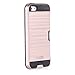iPhone 5S, iPhone 5, Dual-layer Heavy Duty Matte Rugged Protective Cover Case with Credit Card Slot Holder for Apple iPhone 5 iPhone 5S by Cazle (Rose Gold)