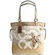 Coach Limited Edition Resort Seaside Starfish Shopper Bag Purse Tote 17024 Natural Gold