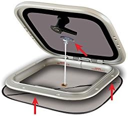 Waterline Design Boat Foredeck Hatch Blackout Mosquito Net 14"x14" Combination of Marine Insect Screen and Hatchshade Blind