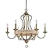 Acclaim Lighting IN11010RB Ava Indoor 6-Light Chandelier with Crystal Pendant, Raw Brass