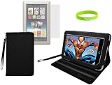 CrazyOnDigital Stand Leather Case Cover with Screen Protector For Barnes and Noble Nook Tablet (Black). CrazyOnDigital Retail Package