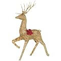 Gold String Lighted Standing Buck - 48"