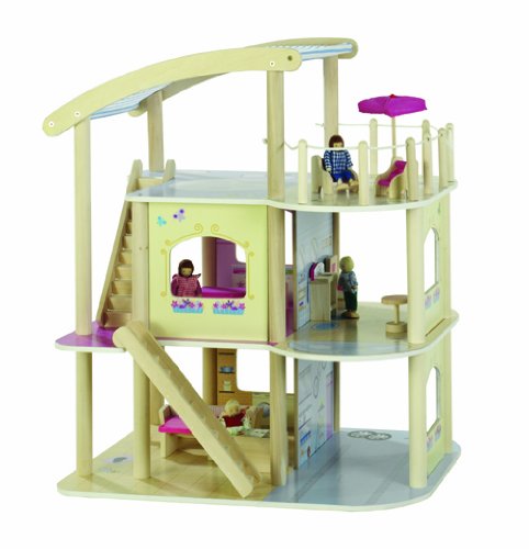 roba 9456 - Puppenhaus Villa, Massivholz natur und Medium Density Fibreboard kaschiert, in Preisvergleich